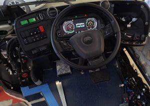 Bus steering wheel and dashboard