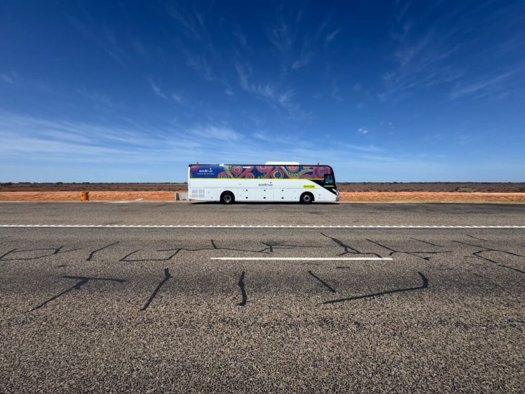 Yutong C12 delivered by VDI in Tom Price WA for Sodexo workforce transport supporting Rio Tinto operations